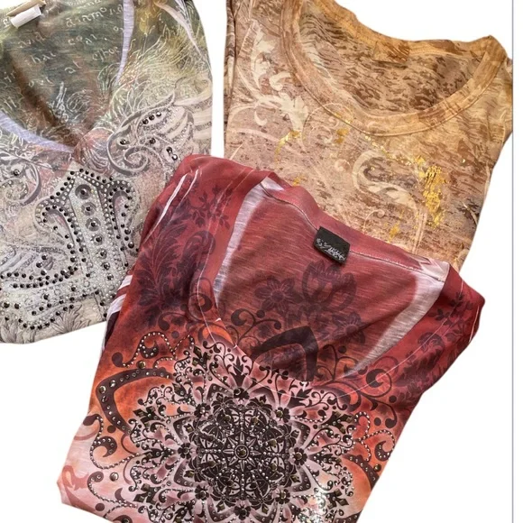 Vintage Daytrip Burnout Rhinestone Tops from The Buckle bundle lot size small - Picture 5 of 10